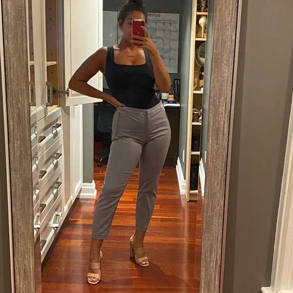 Grey fitted dress pants/trousers - Picture 1 of 2